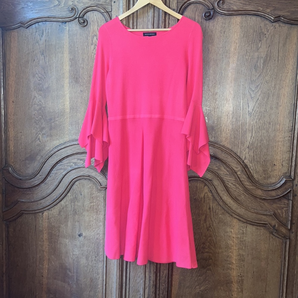 Banana Republic Pink Knit Handkerchief Sleeve Dress - Picture 7 of 15